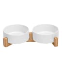 Elevated Ceramic Cat Bowl Set with Bamboo Stand - 13.5 oz thumbnail