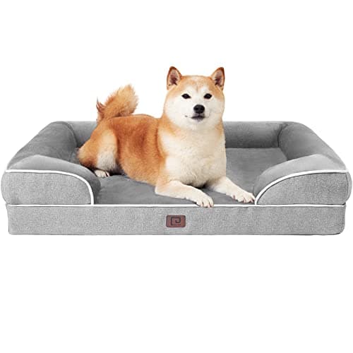 Orthopedic Memory Foam Dog Bed with Bolster Sides - Large
