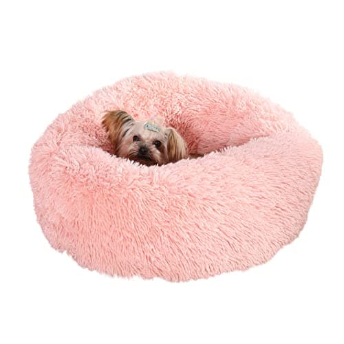 Calming Anti-Anxiety Pet Bed - Plush Donut Design for Dogs & Cats