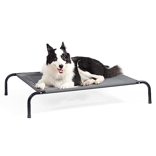 Elevated Cooling Dog Bed - Breathable Mesh Cot for Large Dogs