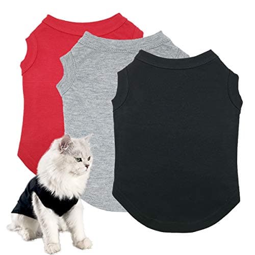 3-Pack Cotton Cat T-Shirts - Soft Breathable Sleeveless Tops