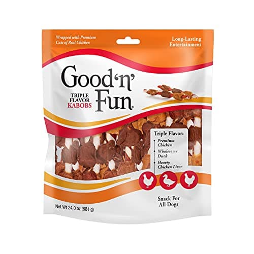 Good'N'Fun Triple Flavored Rawhide Kabobs for Dogs, 1.5 lb