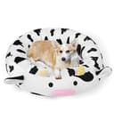 24" Cow Print Donut Pet Bed - Plush Cuddler for Small to Medium Dogs thumbnail