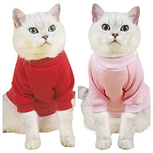 2-Pack Soft Cotton Cat Sweaters for Hairless Cats & Kittens