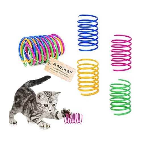 Colorful Cat Spring Toys - 12 Pack Interactive Bouncing Springs