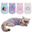 Stylish 4-Pack Cat & Small Dog Shirts - Soft Breathable Vests thumbnail