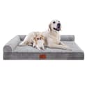 Orthopedic Memory Foam Dog Bed with Bolster for Large Dogs thumbnail
