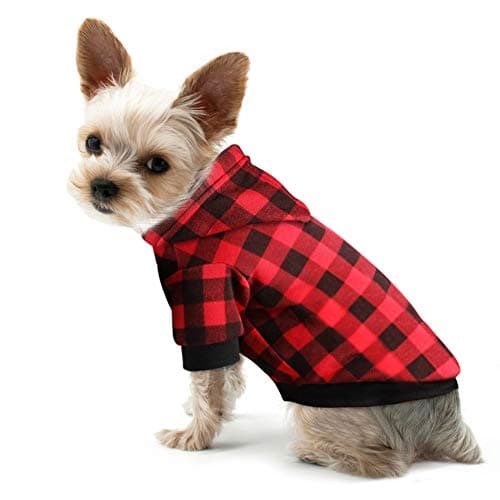 Classic Plaid Dog Hoodie - Soft & Warm Sweater for Medium Dogs