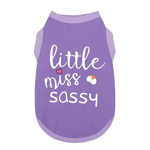 'Little Miss Sassy' Cotton Dog Shirt – Breathable Pet Vest